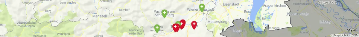Kartenansicht für Apotheken-Notdienste in der Nähe von Neunkirchen (Neunkirchen, Niederösterreich)
